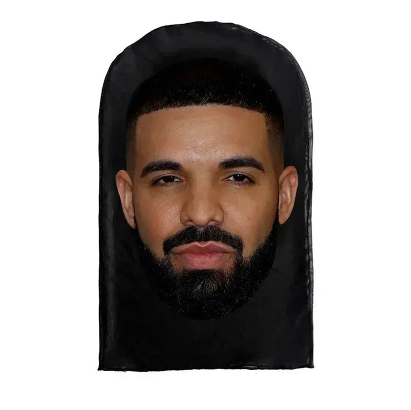 New 3D Printed Kanye Mask Drake Elastic Mesh Full Face Mask for Unisex Cosplay Headwear Party Simulation Balaclava Hat Headgear